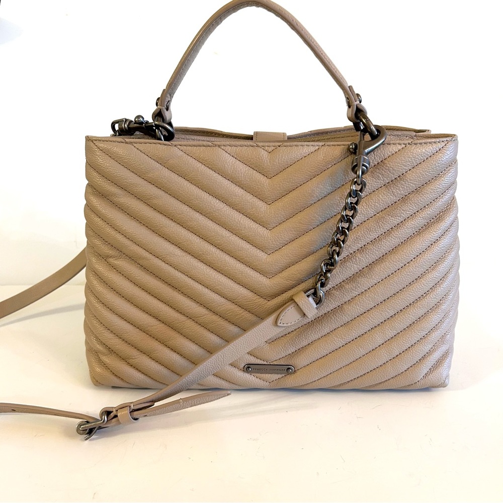 Like New Rebecca Minkoff Quilted Leather Shoulder Bag in a Blush/Taupe Color. - Picture 3 of 10